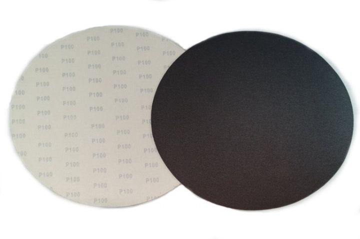 One-sided abrasive disc on velcro for single-brush machine